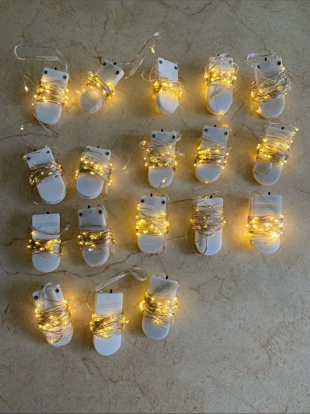 Lot of 46 Pack Battery-Powered LED Fairy String Lights - Warm White